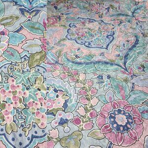 Vintage Springmaid Colorful Floral 100% Cotton Twin Size Paisley Bed Sheet